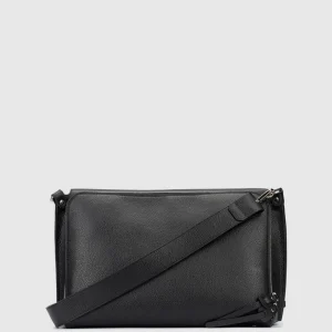 Handbags^Aquatalia Verona Messenger Black