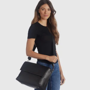 Handbags^Aquatalia Verona Messenger Black